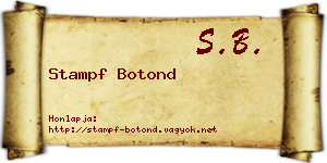 Stampf Botond névjegykártya
